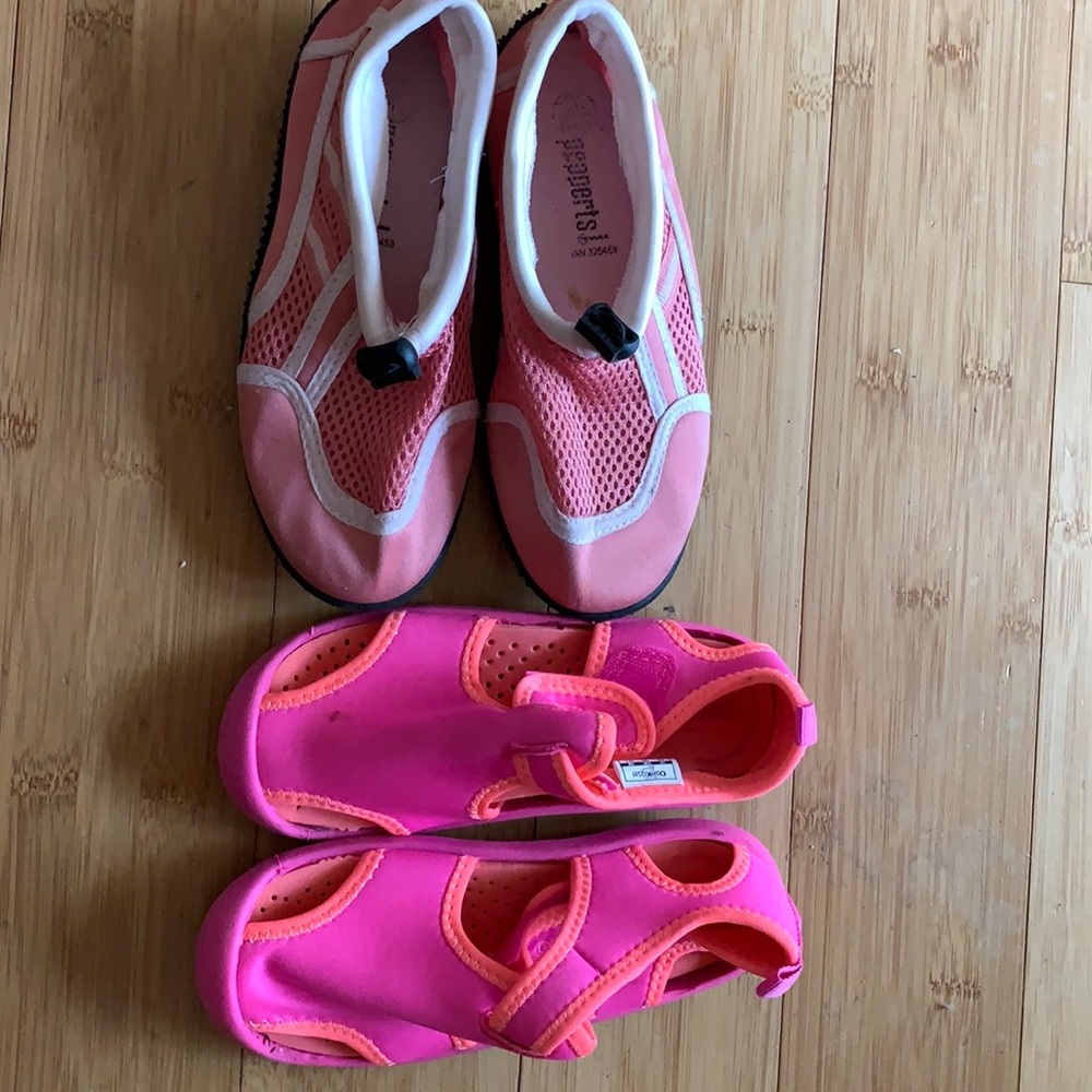 2 pair kids girls water shoes 12/13 US